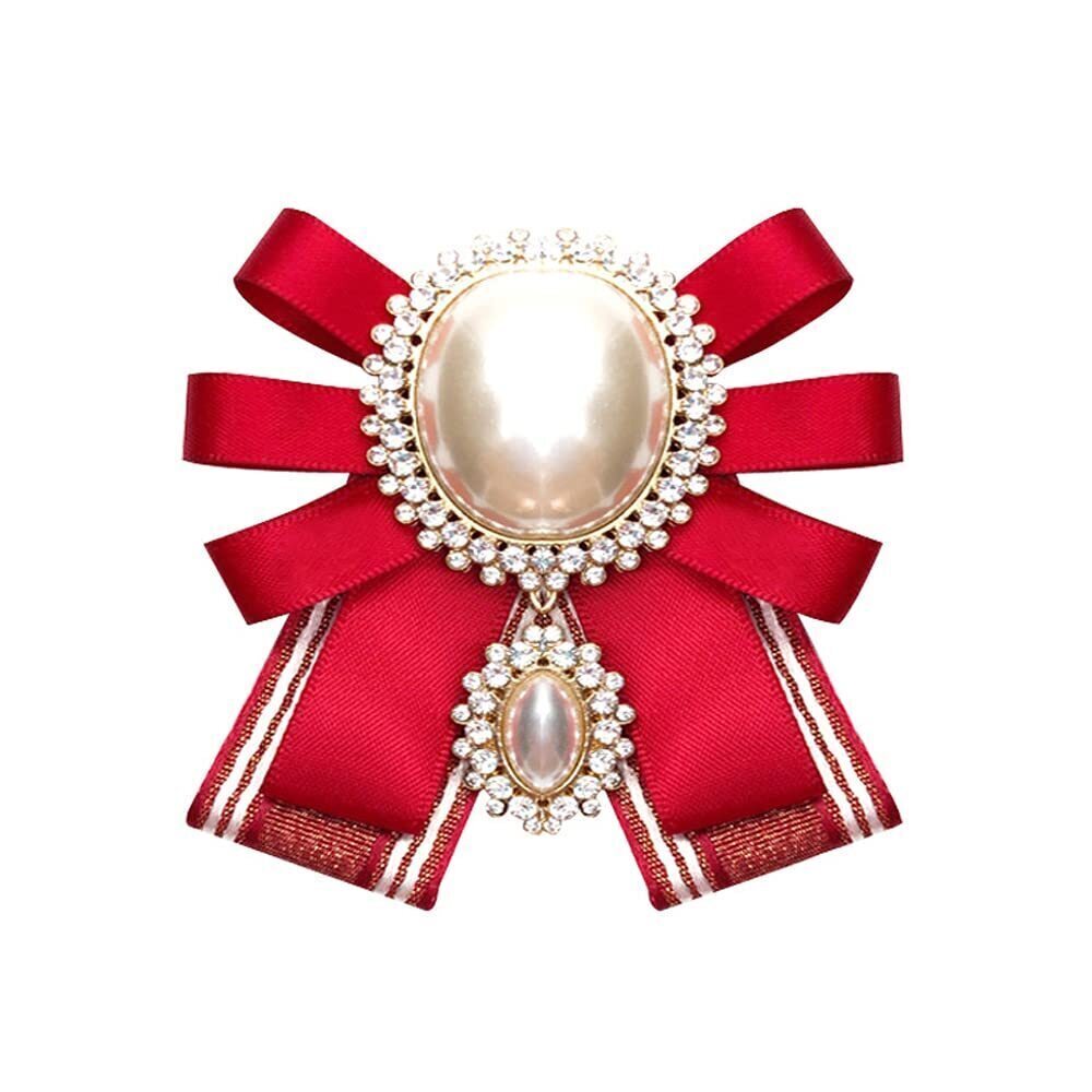 2340 Adjustable Pre-tied Bow Tie Ribbon Fabric Bowknot Necktie brooch